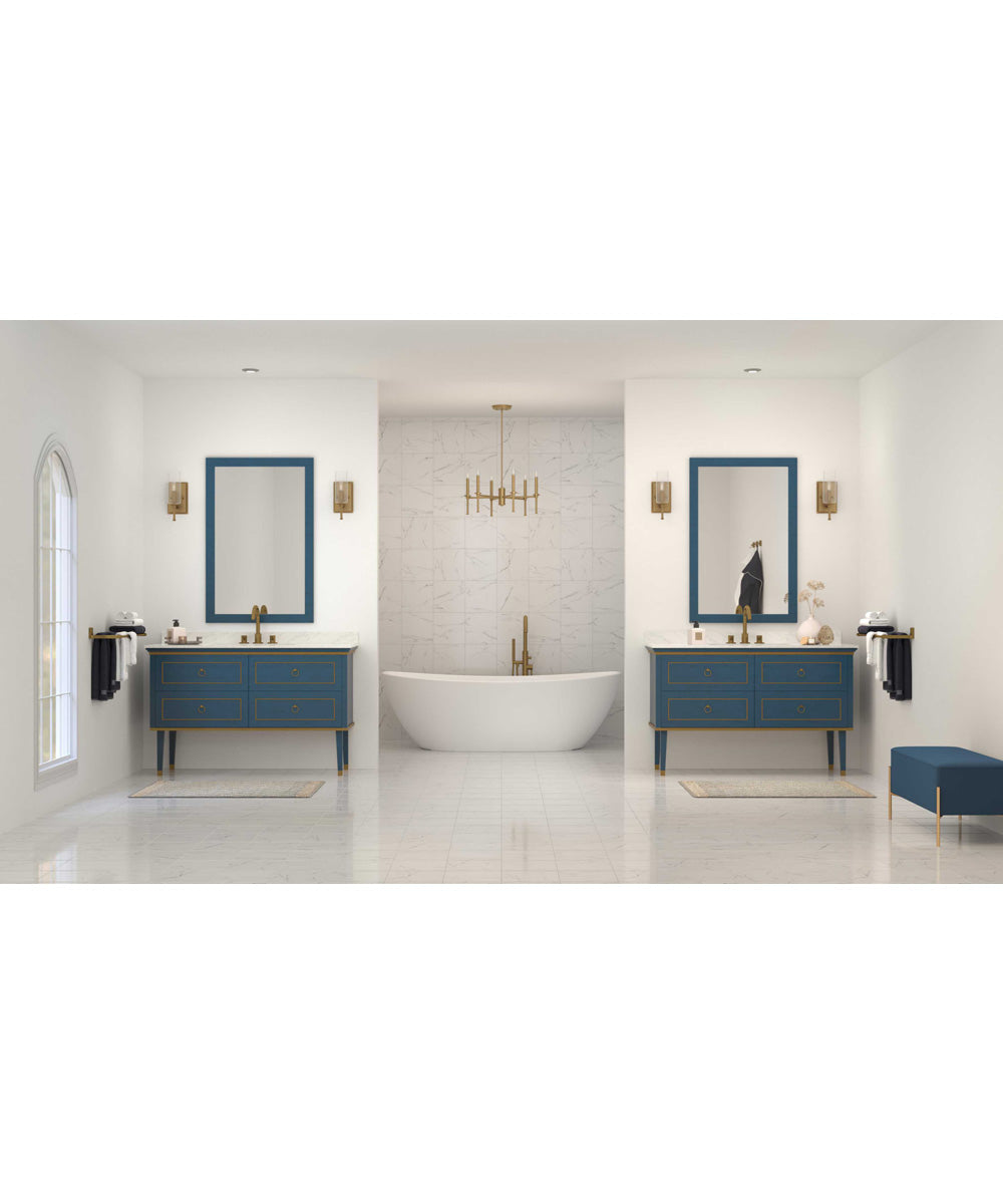 Elara 1-Light New Traditional Clear Glass Bath Vanity Light Vintage Brass