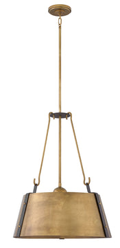 20"W Cartwright 3-Light Single Tier Pendant in Rustic Brass