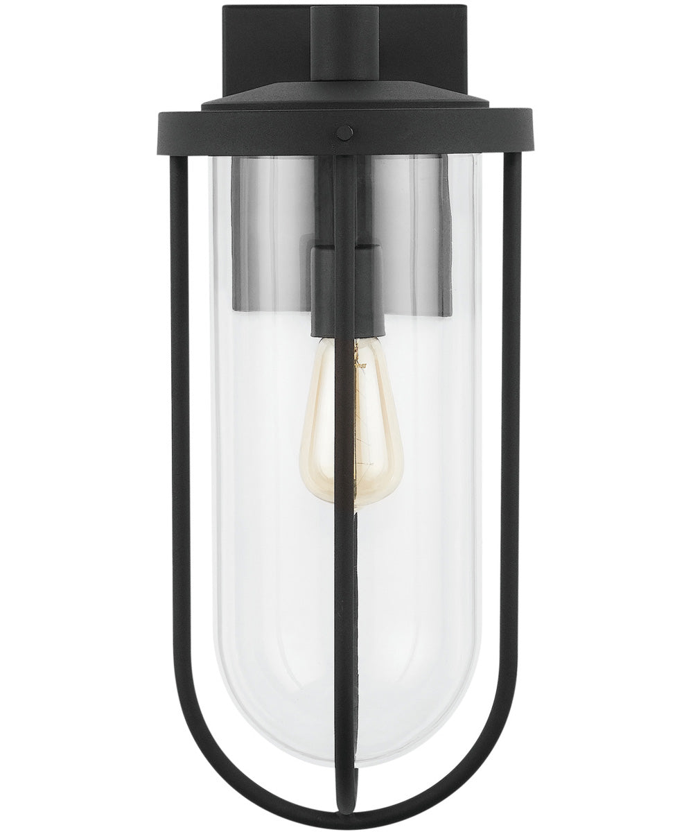 Corbin 1-Light Outdoor Wall Mount Rain or Shine - Black with Clear Glass