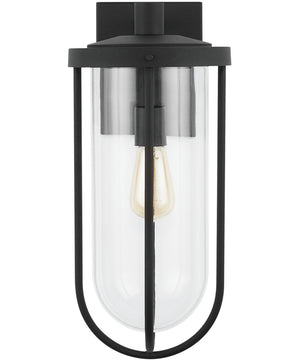 Corbin 1-Light Outdoor Wall Mount Rain or Shine - Black with Clear Glass