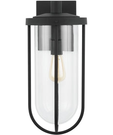Corbin 1-Light Outdoor Wall Mount Rain or Shine - Black with Clear Glass