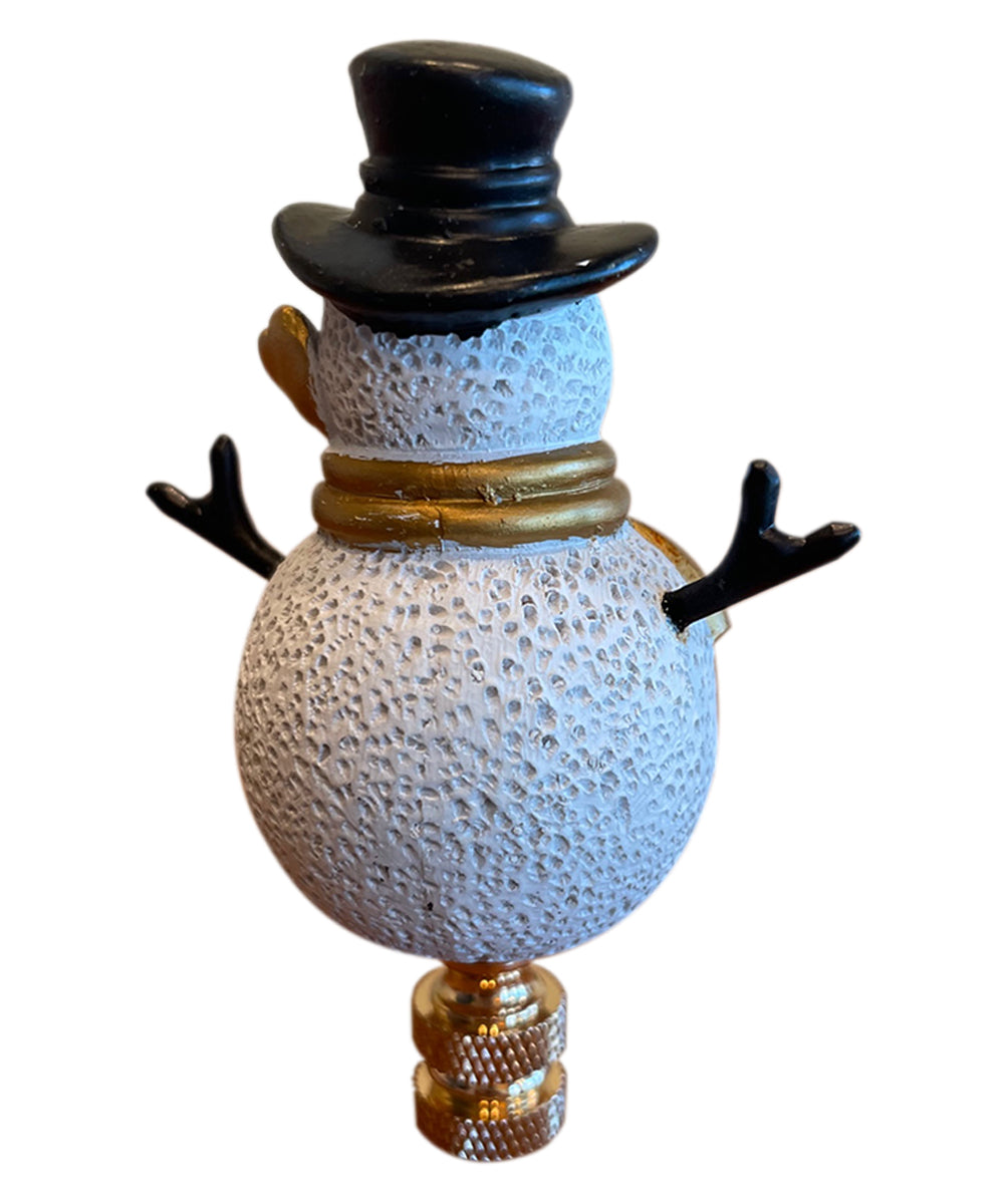 4"H Silver and Gold Christmas Snowman Lamp Finial