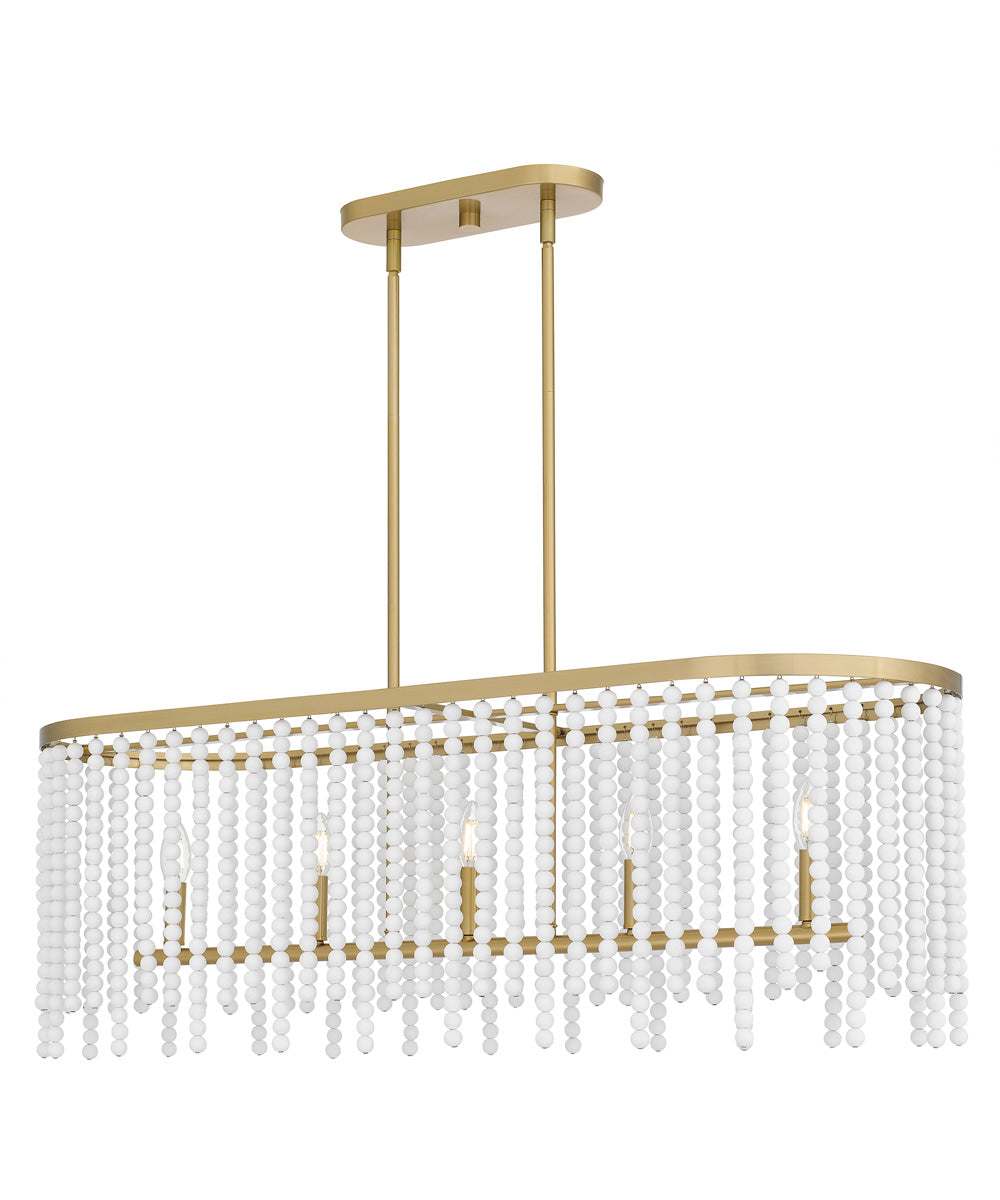 Apelle Medium 5-light Island Light Aged Brass