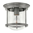 8"W Hadley 1-Light Flush Mount in Antique Nickel with Clear