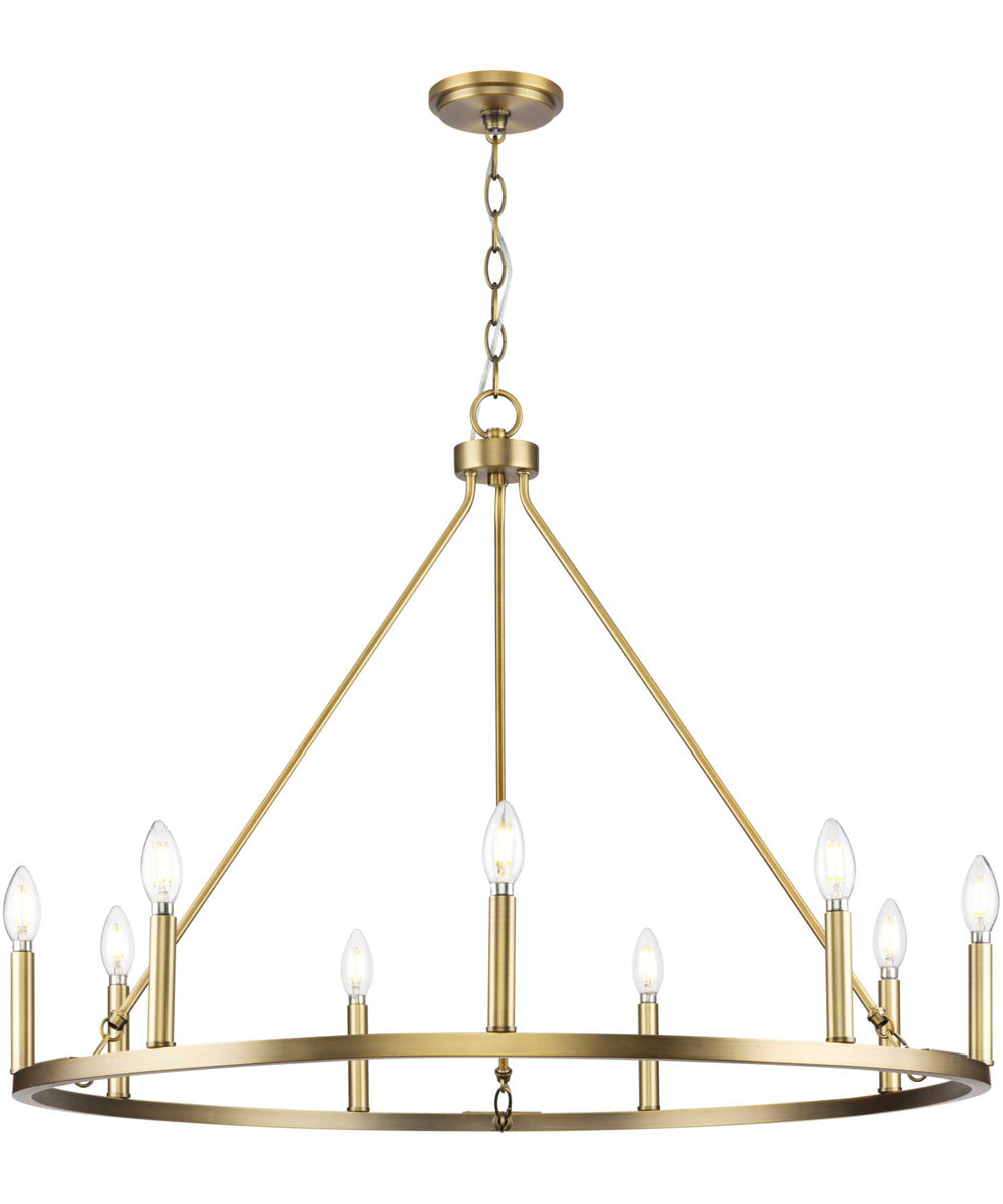 Gilliam 9-Light New Traditional Chandelier Vintage Brass