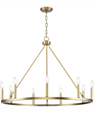 Gilliam 9-Light New Traditional Chandelier Vintage Brass