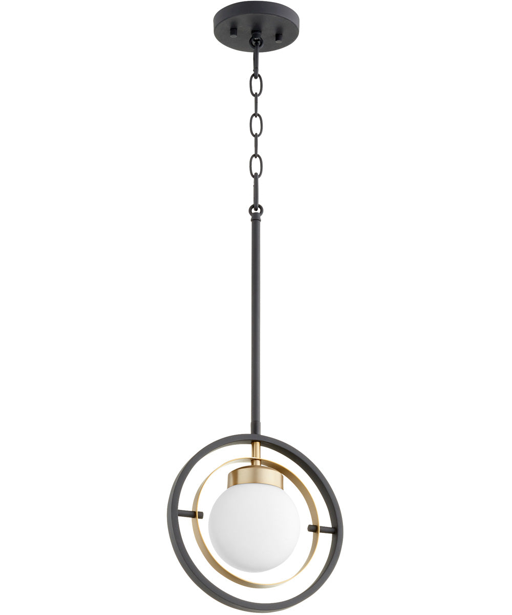 Nimbus 1-light Pendant Textured Black w/ Aged Brass