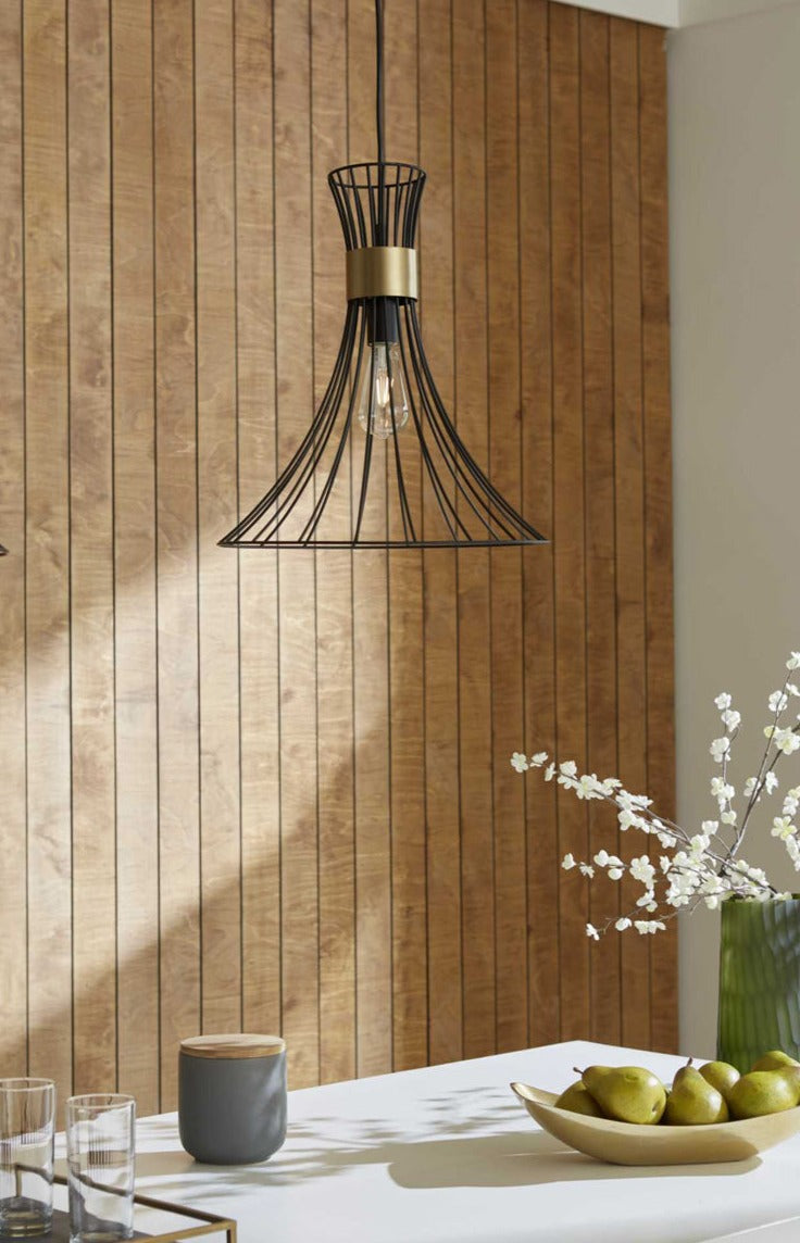 Lorin 1-Light Mid-Century Modern Metal Pendant Light Matte Black