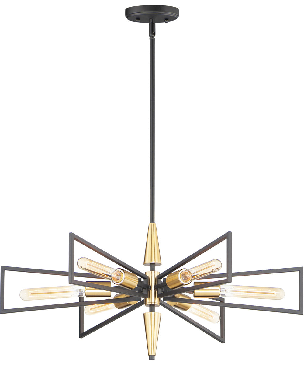 Wings 6-Light Chandelier Black / Satin Brass