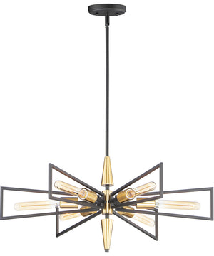 Wings 6-Light Chandelier Black / Satin Brass