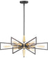 Wings 6-Light Chandelier Black / Satin Brass