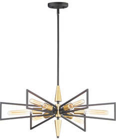 Wings 6-Light Chandelier Black / Satin Brass