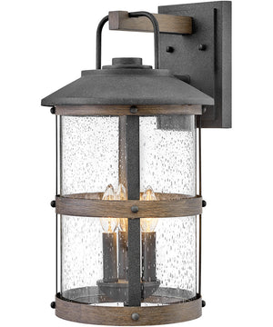 Lakehouse 3-Light Large Outdoor Wall Mount Lantern in Aged Zinc