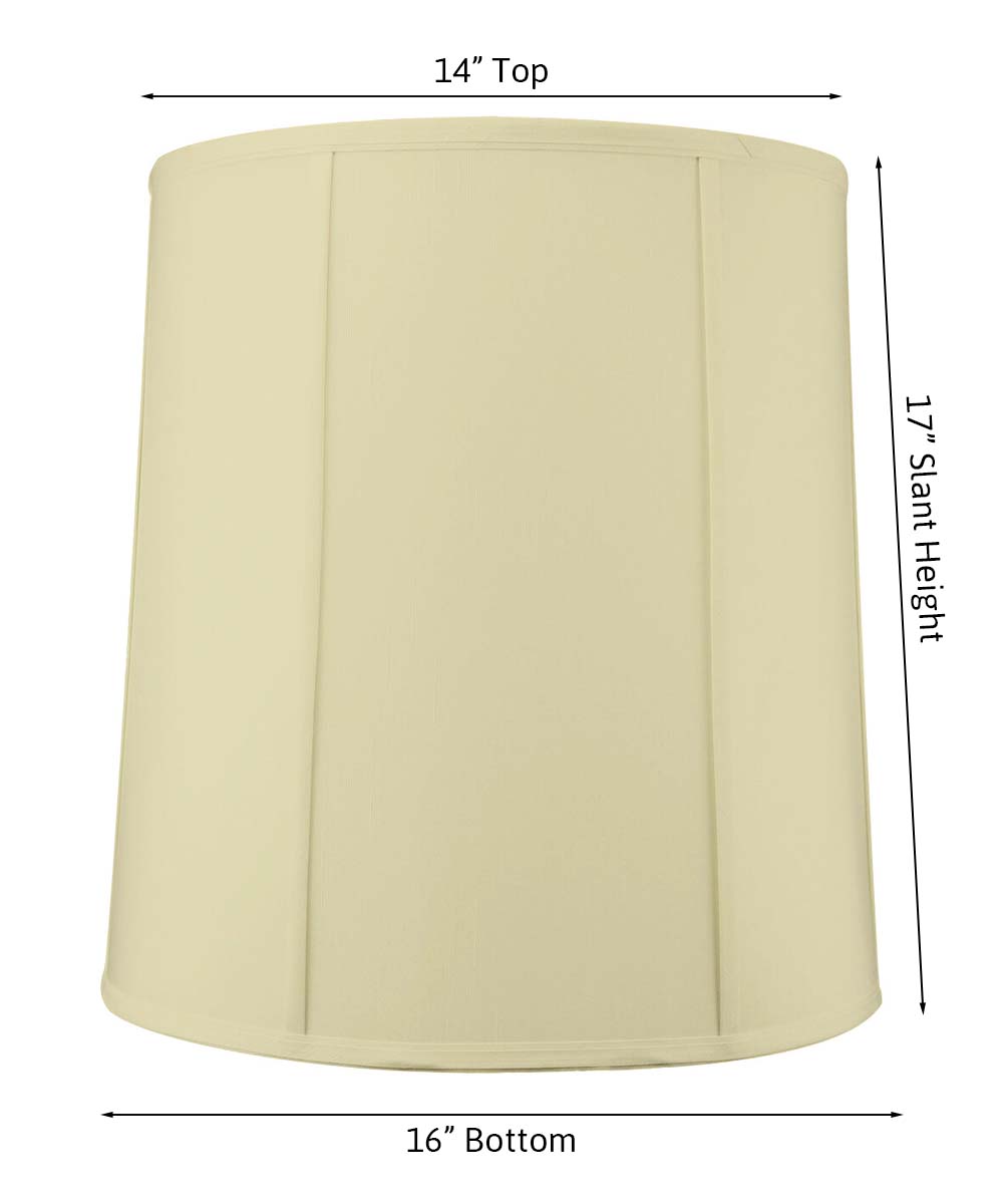 14"x16"x17" Large Drum Lampshade Egg Shell Shantung, Large Cylinder Replacement Lamp Shade for Tall Table Lamps