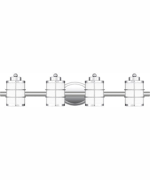 Hazlett Extra Large 4-light Bath Light Polished Chrome