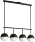 Duke 4-Light Linear Pendant Black/Weathered Brass