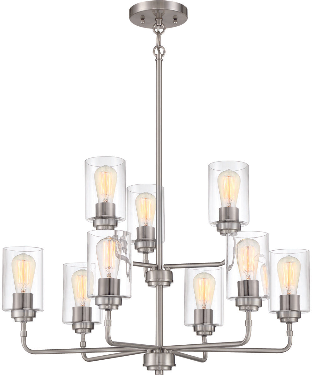 Stowe 9-Light Chandelier Brushed Polished Nickel