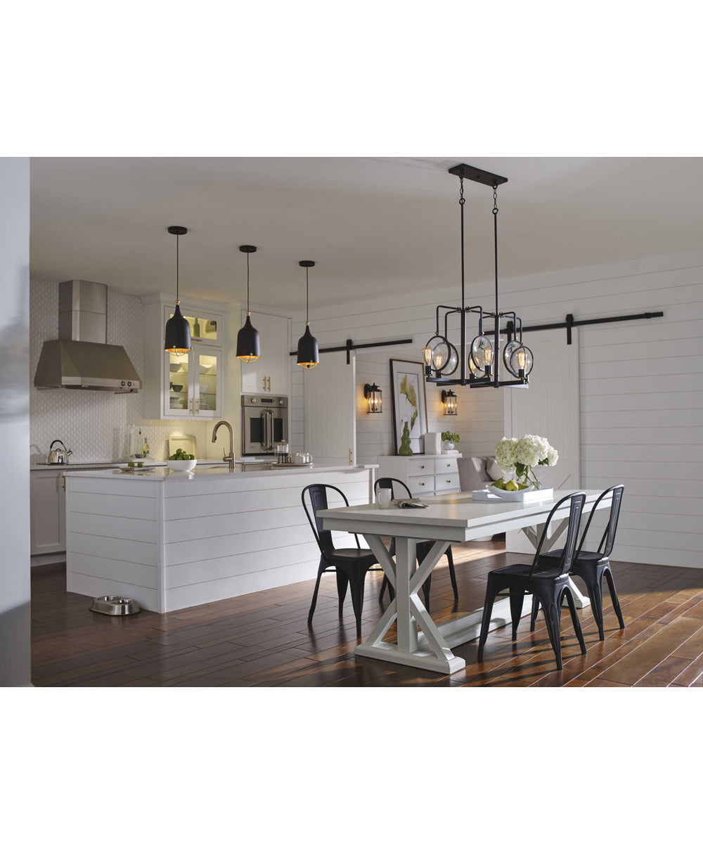 Era 1-Light Gold Global Pendant Light Matte Black