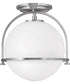 Somerset 1-Light Small Semi-flush Mount in Brushed Nickel