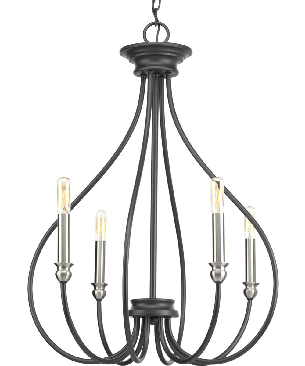 Whisp 4-Light Farmhouse Chandelier Light Graphite