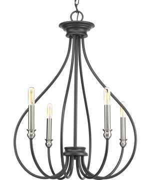 Whisp 4-Light Farmhouse Chandelier Light Graphite