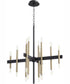 Luxe 20-light Chandelier Textured Black w/ Aged Brass