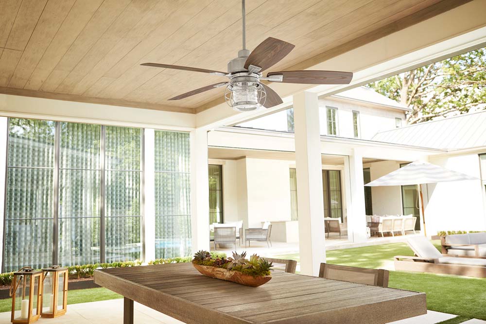 52"W Galveston 1-Light Ceiling Fan Galvanized