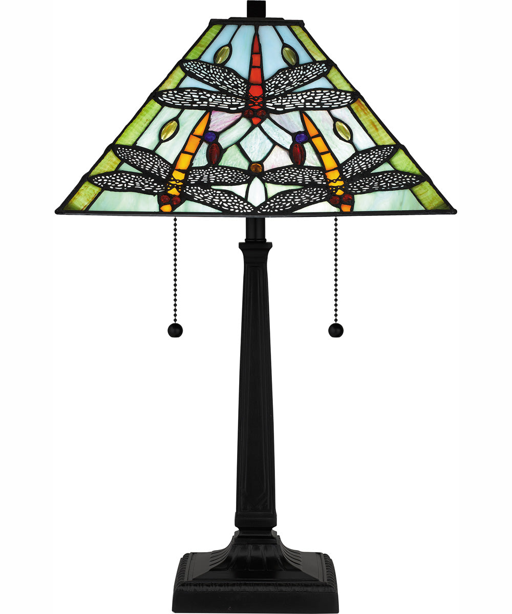 Tiffany Small 2-light Table Lamp Matte Black