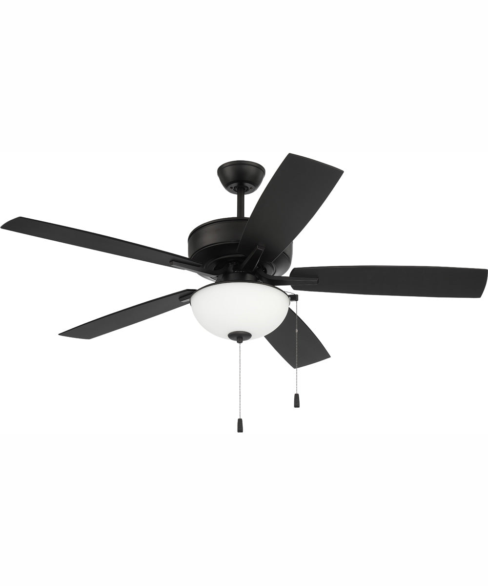 52" Outdoor Pro Plus 211 White 2-Light Indoor/Outdoor Ceiling Fan Flat Black