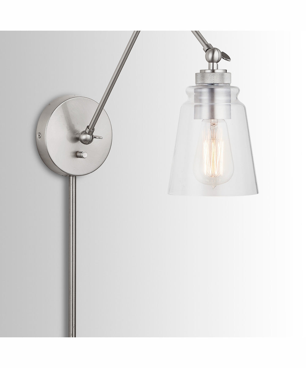 Profile 1-Light Plug In Sconce Brushed Nickel, 5"W