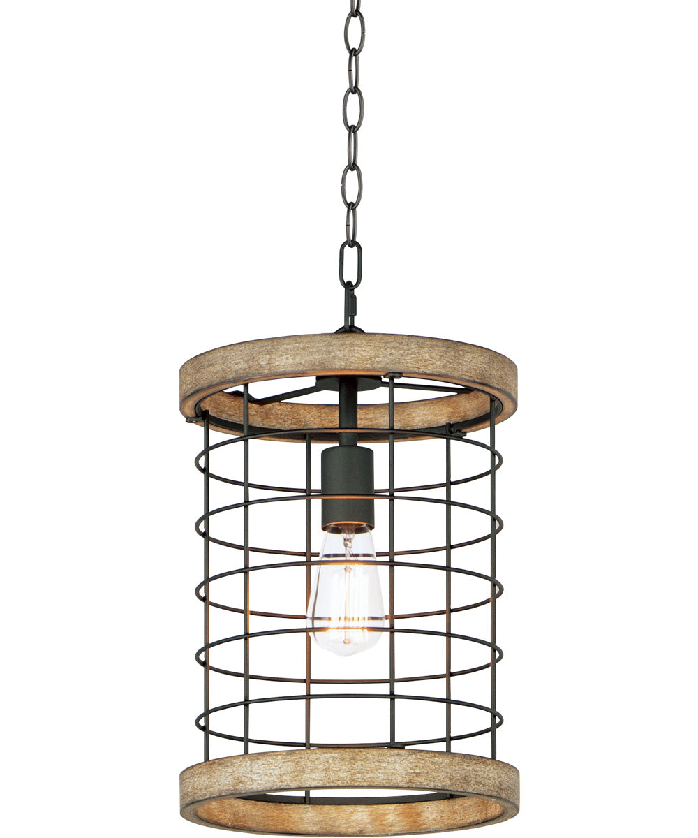 Homestead 10 inch Single Pendant Driftwood / Black