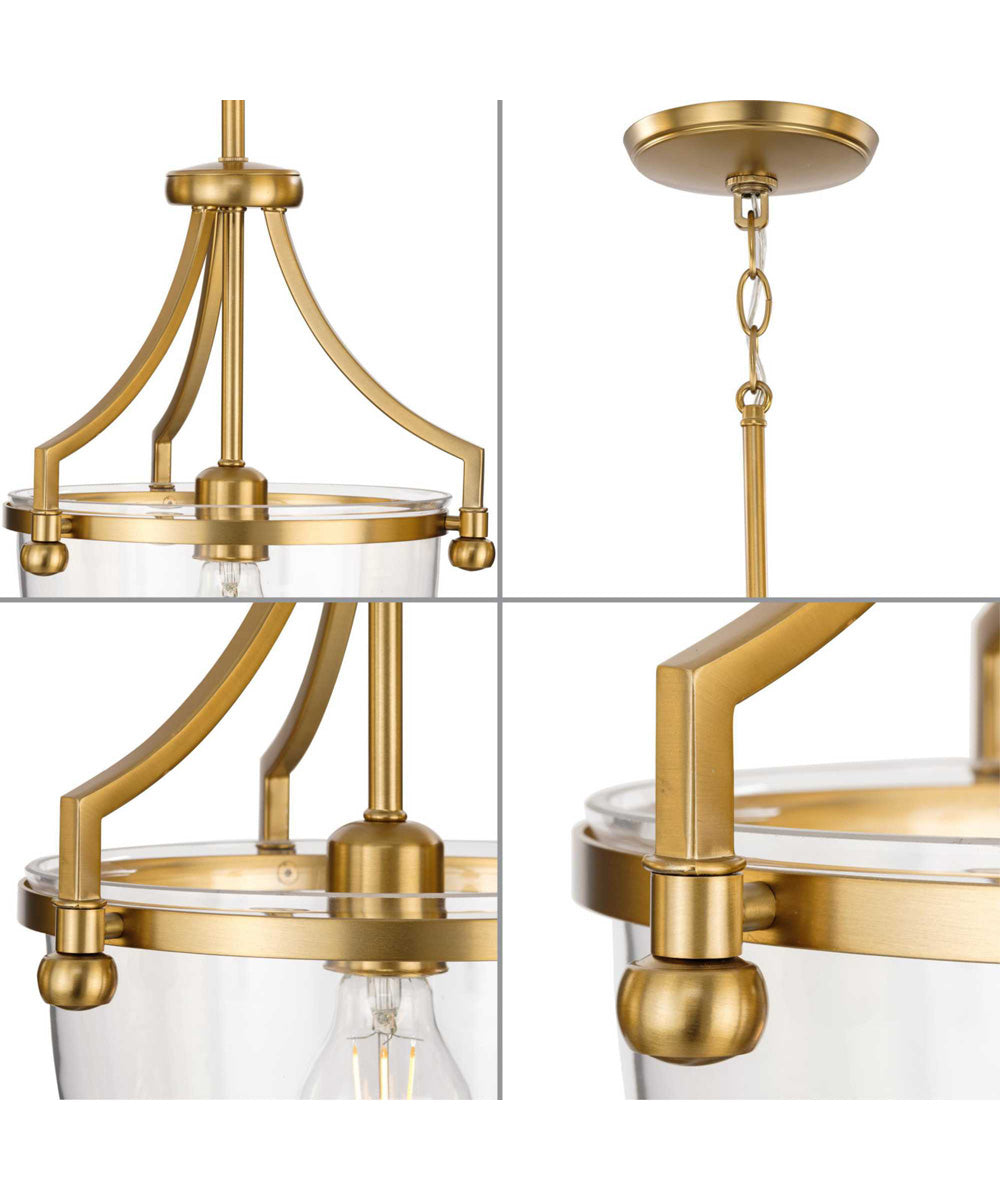 Parkhurst 1-Light New Traditional Clear Glass Mini-Pendant Light Brushed Bronze