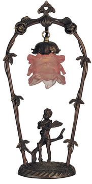 19"H Pink and White Cherub with Violin Accent Lamp