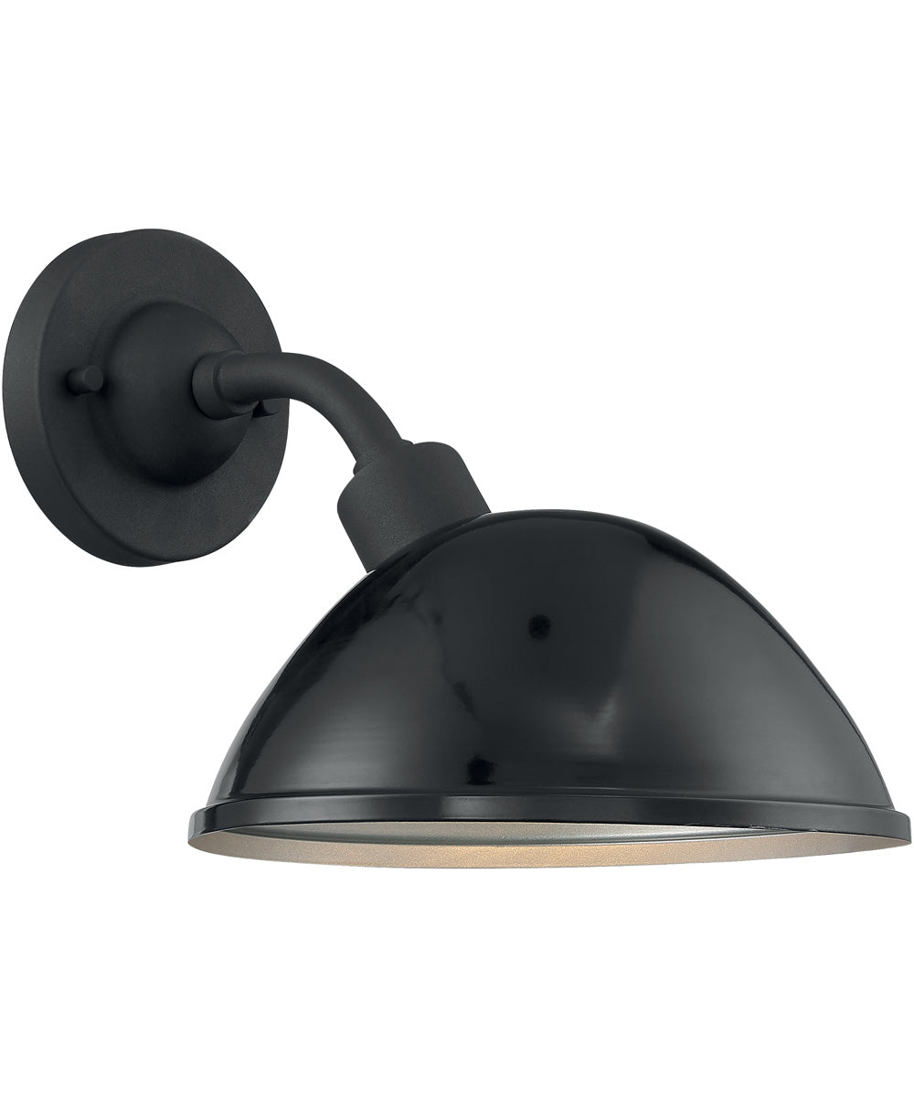 10"H South Street 1-Light Outdoor Gloss Black / Silver