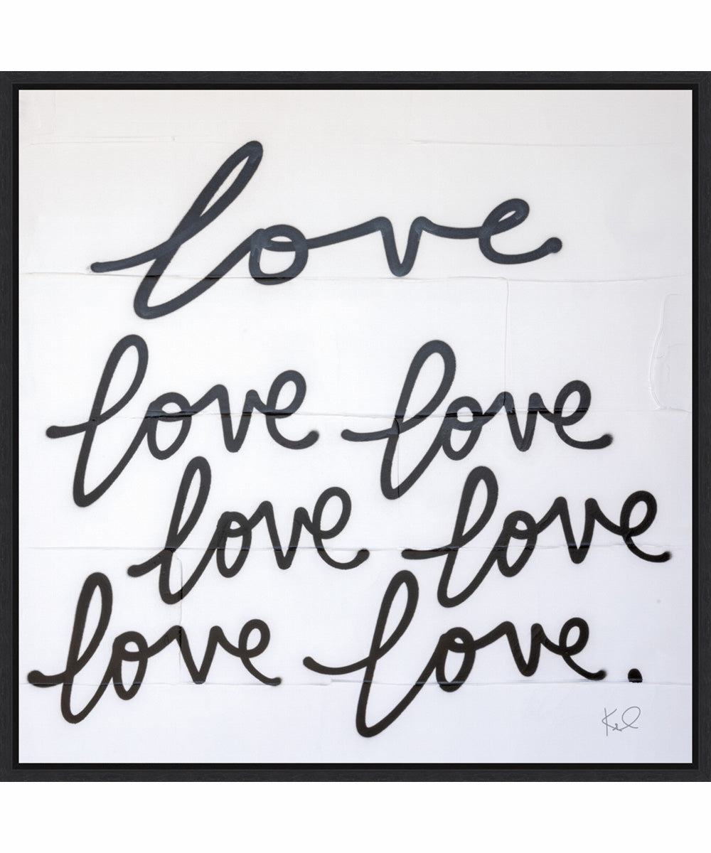 Framed Love Times Seven Sq by Kent Youngstrom Canvas Wall Art Print (30  W x 30  H), Sylvie Black Frame