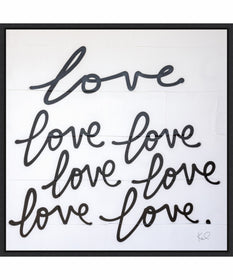 Framed Love Times Seven Sq by Kent Youngstrom Canvas Wall Art Print (30  W x 30  H), Sylvie Black Frame
