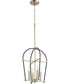 14"W Espy 4-light Entry Foyer Hall Chandelier Noir w/ Aged Brass
