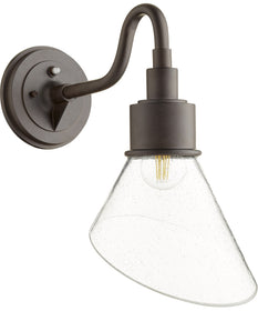9"W Torrey 1-light Wall Mount Light Fixture Oiled Bronze w/ Clear/Seeded