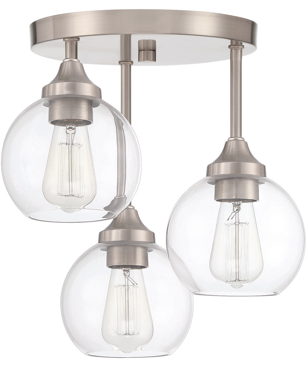 Glenda 3-Light Semi Flush Brushed Nickel
