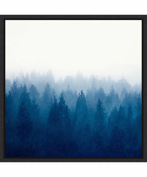Framed Heart and Soul - Foggy Forest by Dirk Wustenhagen Canvas Wall Art Print (22  W x 22  H), Sylvie Black Frame