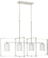 League 4-Light Etched Glass Modern Farmhouse Chandelier Light Brushed Nickel