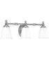 Victorian 3-Light White Opal Glass Farmhouse Bath Vanity Light Polished Chrome