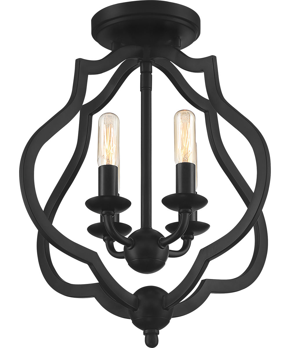 O'Keefe 4-light Semi Flush Mount Matte Black