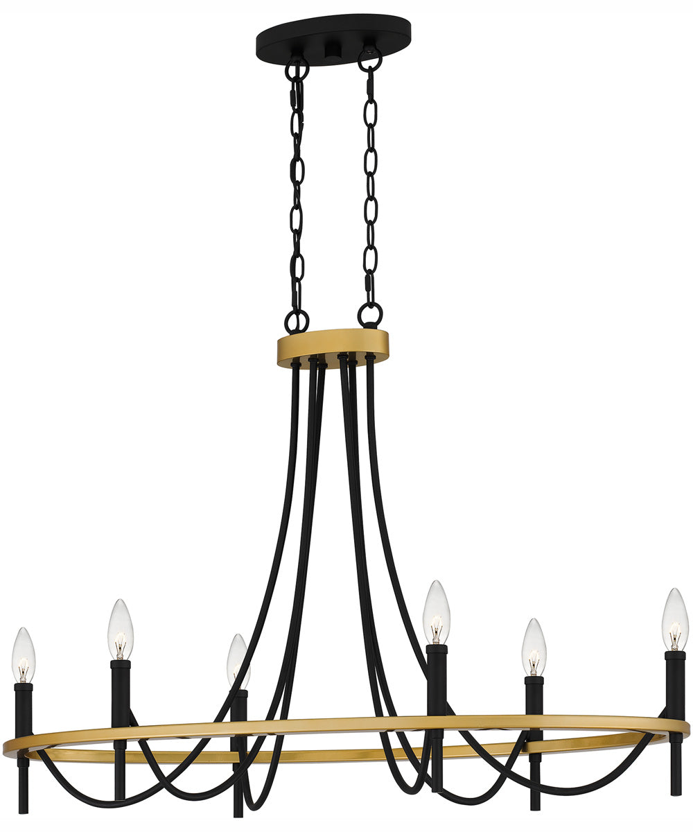 Legare Medium 6-light Island Light Matte Black