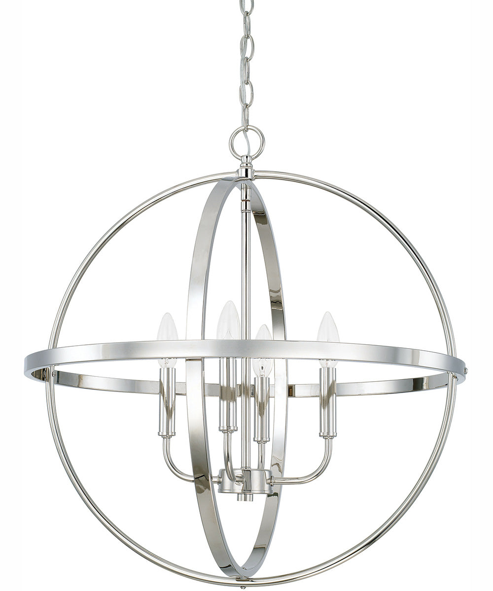 Hartwell 4-Light Pendant Polished Nickel