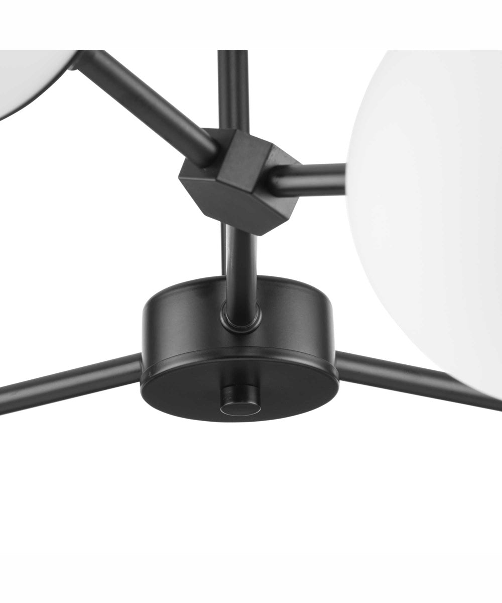 Haas 6-Light Mid-Century Modern Chandelier Matte Black