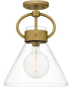 Webster 1-light Semi Flush Mount Weathered Brass