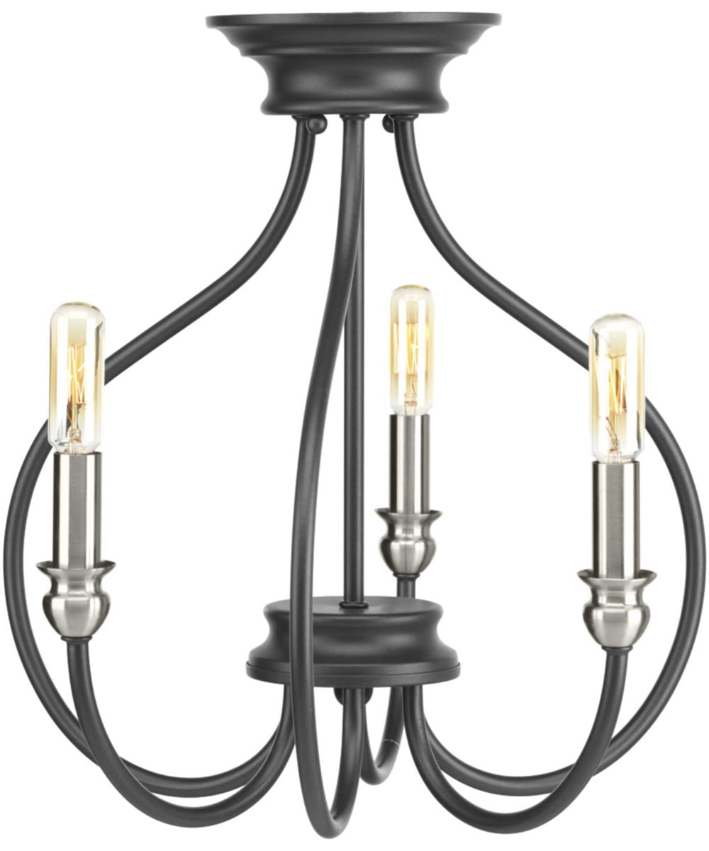 Whisp 3-Light Semi-Flush Convertible Graphite