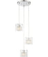 Dahl 3-Light Led 3-Light Pendant Chrome/Clear Glass Shade