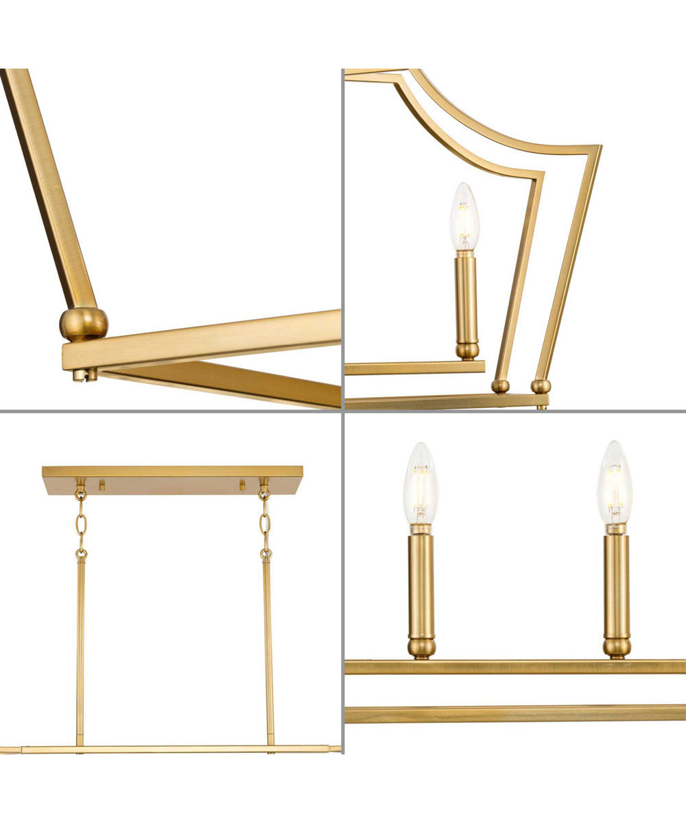 Parkhurst 6-Light New Traditional  Linear Island Chandelier Light Brushed Bronze